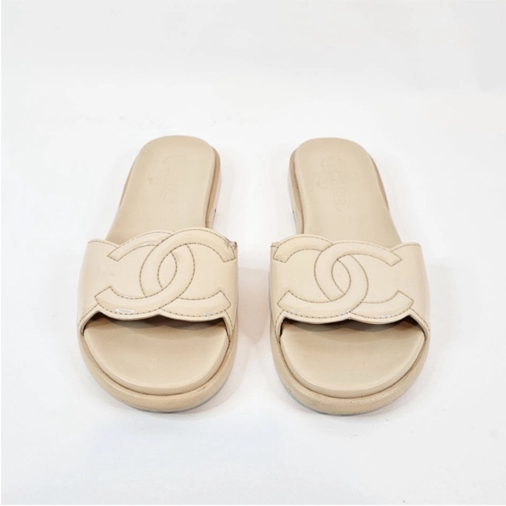 Chanel Beige Slide Sandals - Picture 7 of 16